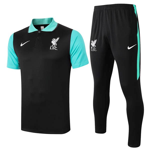 Polo Liverpool Conjunto Completo 2020/21 Negro Verde